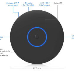 Access Point Profesional UniFi Ubiquiti WiFi 7 10 GbE PoE++, U7-Pro-XGS-B